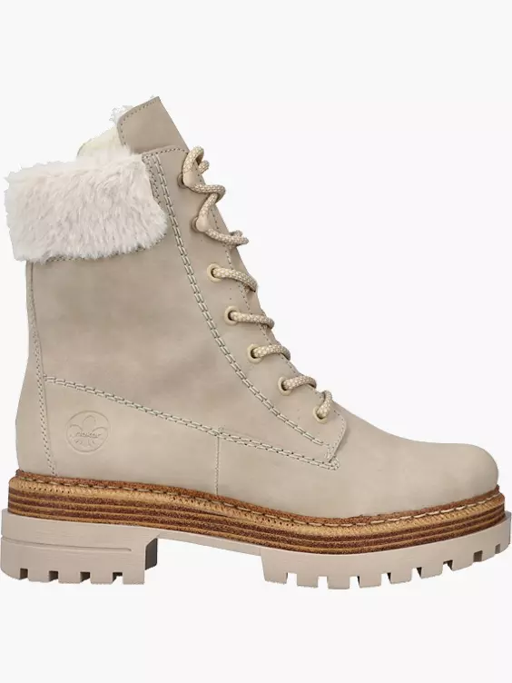 Rieker Damen Schnürstiefel in beige