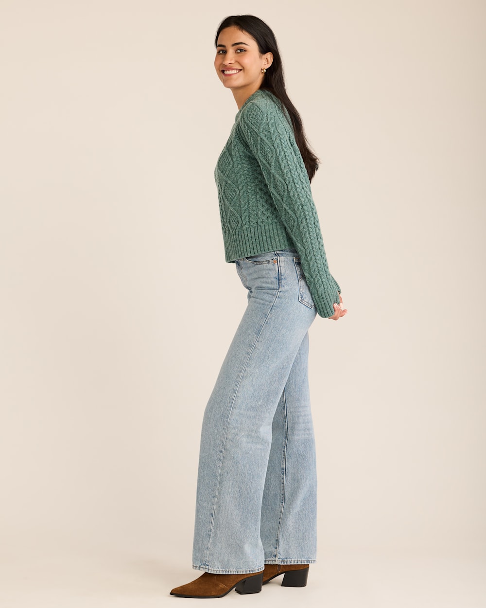 WOMEN�S SHETLAND COLLECTION FISHERMAN SWEATER