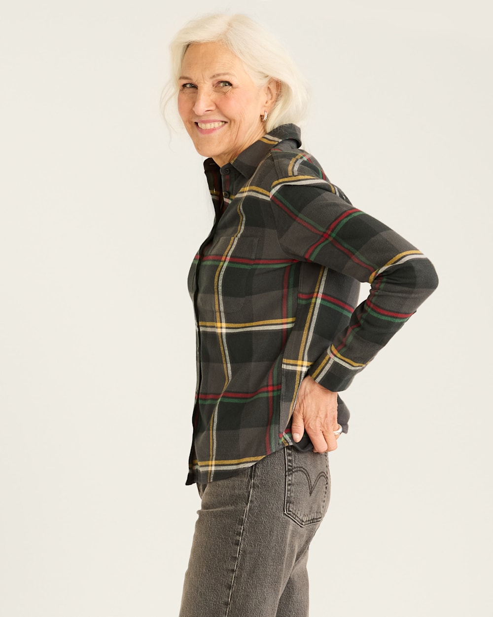 WOMEN'S PLAID BOYFRIEND DOUBLEBRUSHED FLANNEL SHIRT