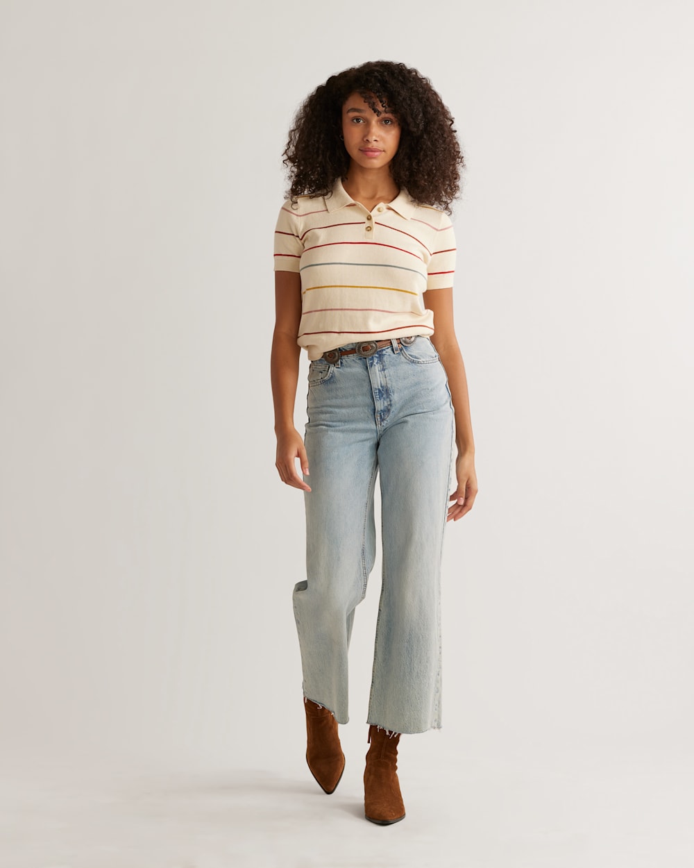WOMEN'S COTTON/CASHMERE POLO SWEATER