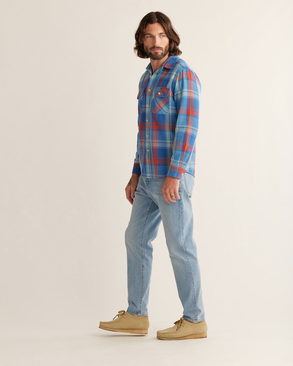 MEN'S PLAID BEACH SHACK COTTON SHIRT