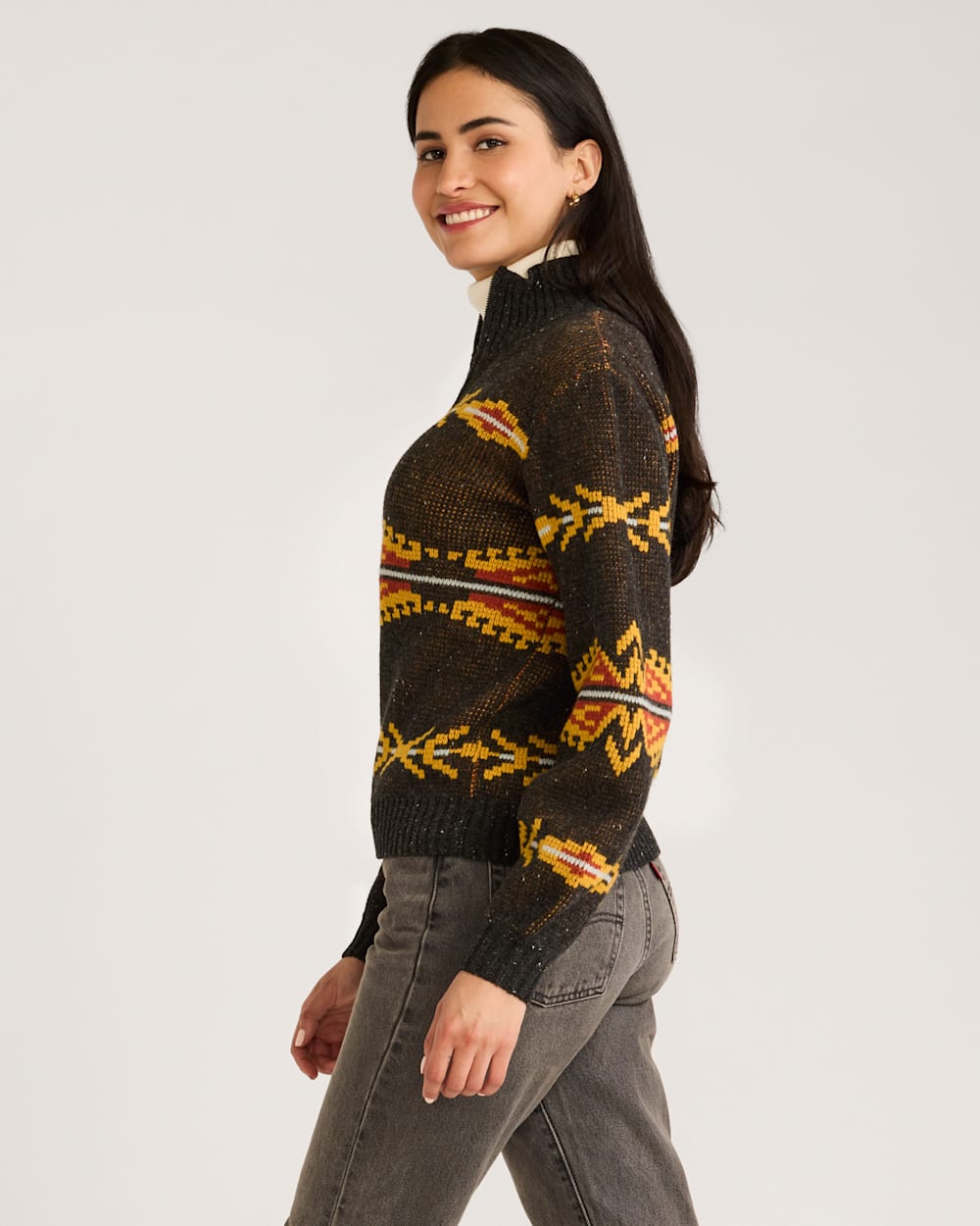 WOMEN'S QUARTER-ZIP MERINO SWEATER