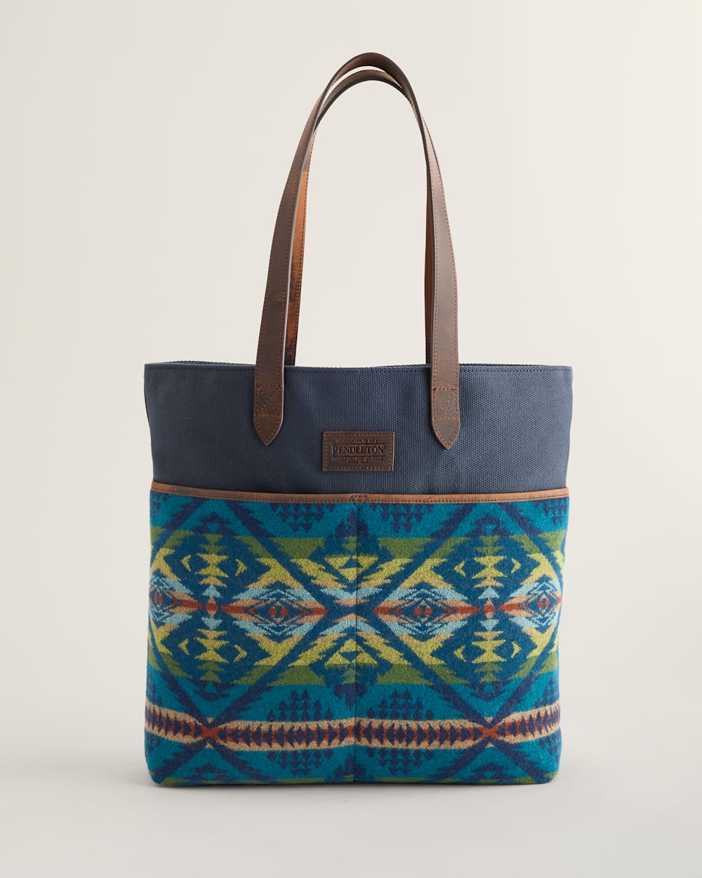 DIAMOND DESERT WOOL/LEATHER MARKET TOTE
