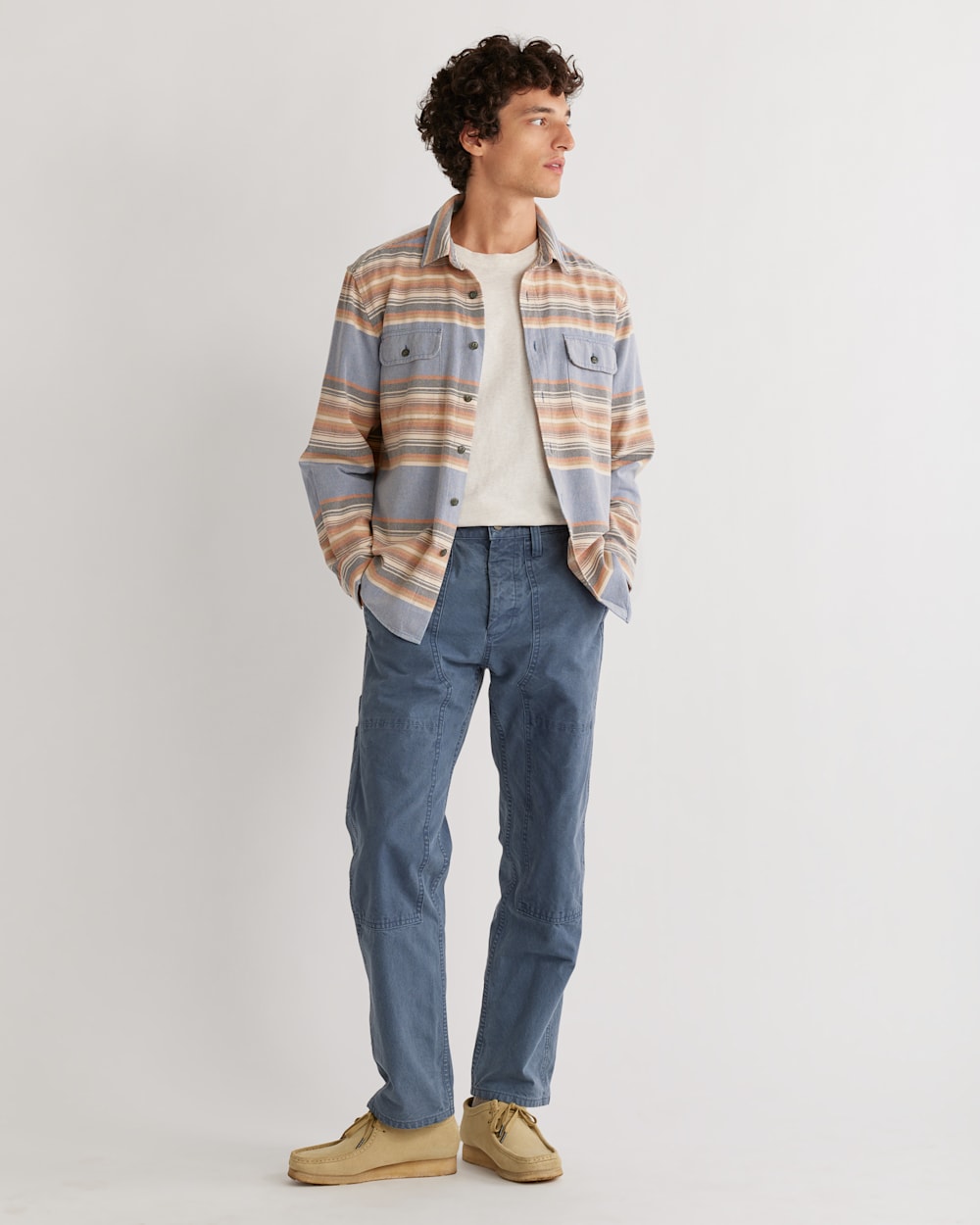 MEN'S STRIPED BEACH SHACK COTTON SHIRT