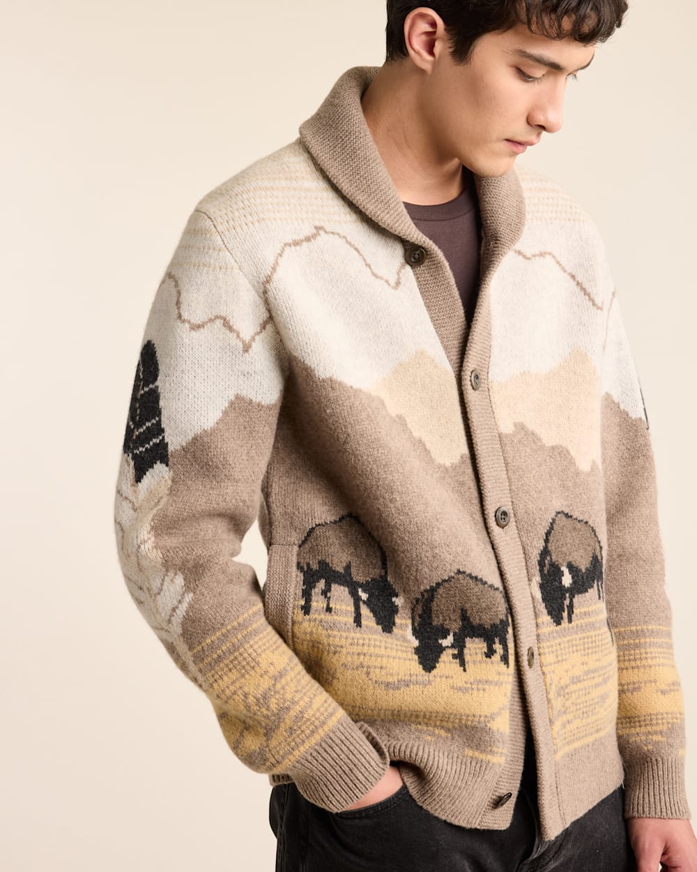 MEN'S IN THEIR ELEMENT LAMBSWOOL CARDIGAN