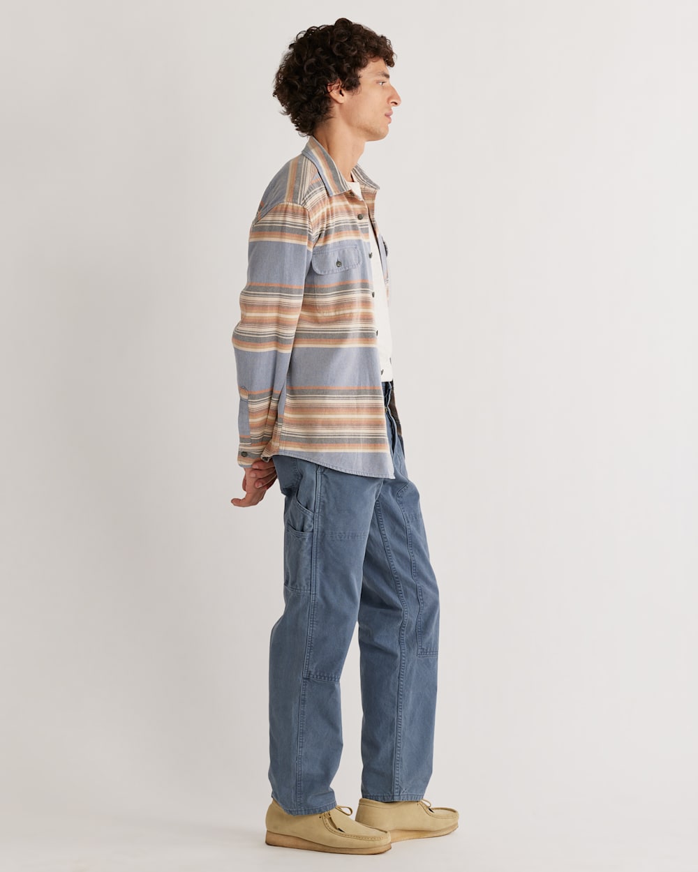 MEN'S STRIPED BEACH SHACK COTTON SHIRT