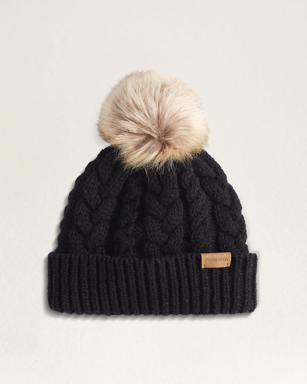 CABLE KNIT LAMBSWOOL BEANIE
