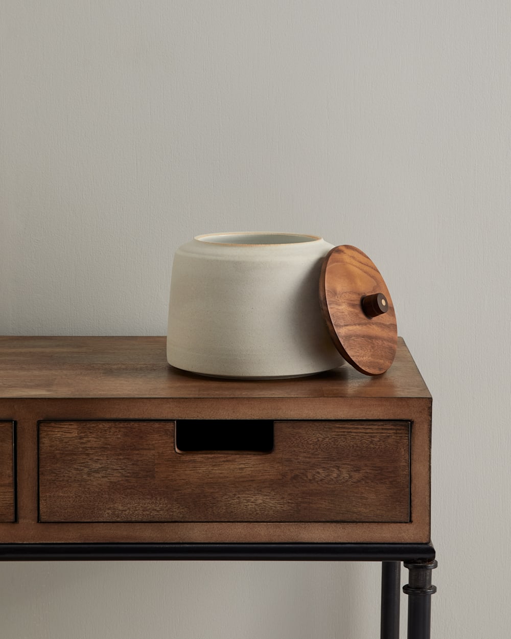 RAW STONEWARE KITCHEN CANISTER