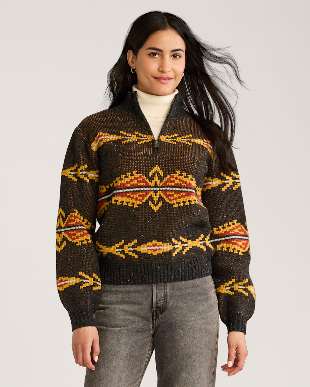 WOMEN'S QUARTER-ZIP MERINO SWEATER