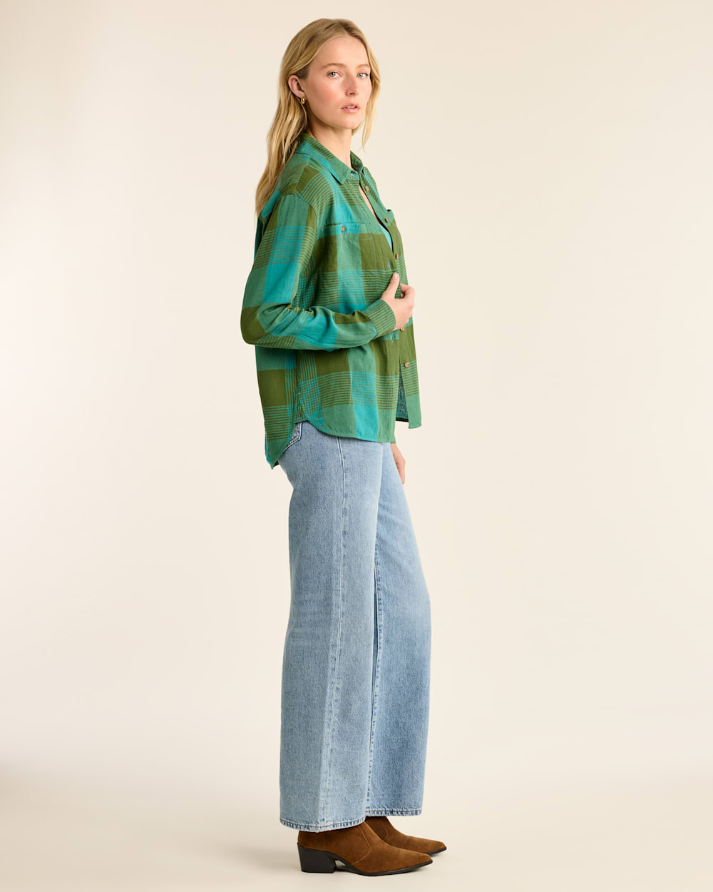 WOMEN'S ADLEY LINEN-BLEND SHIRT