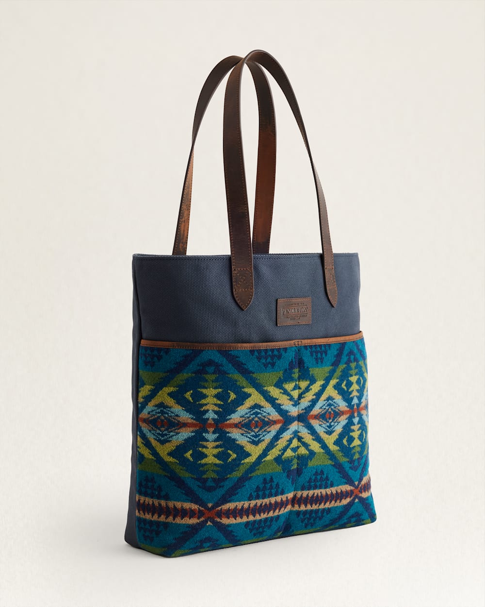 DIAMOND DESERT WOOL/LEATHER MARKET TOTE