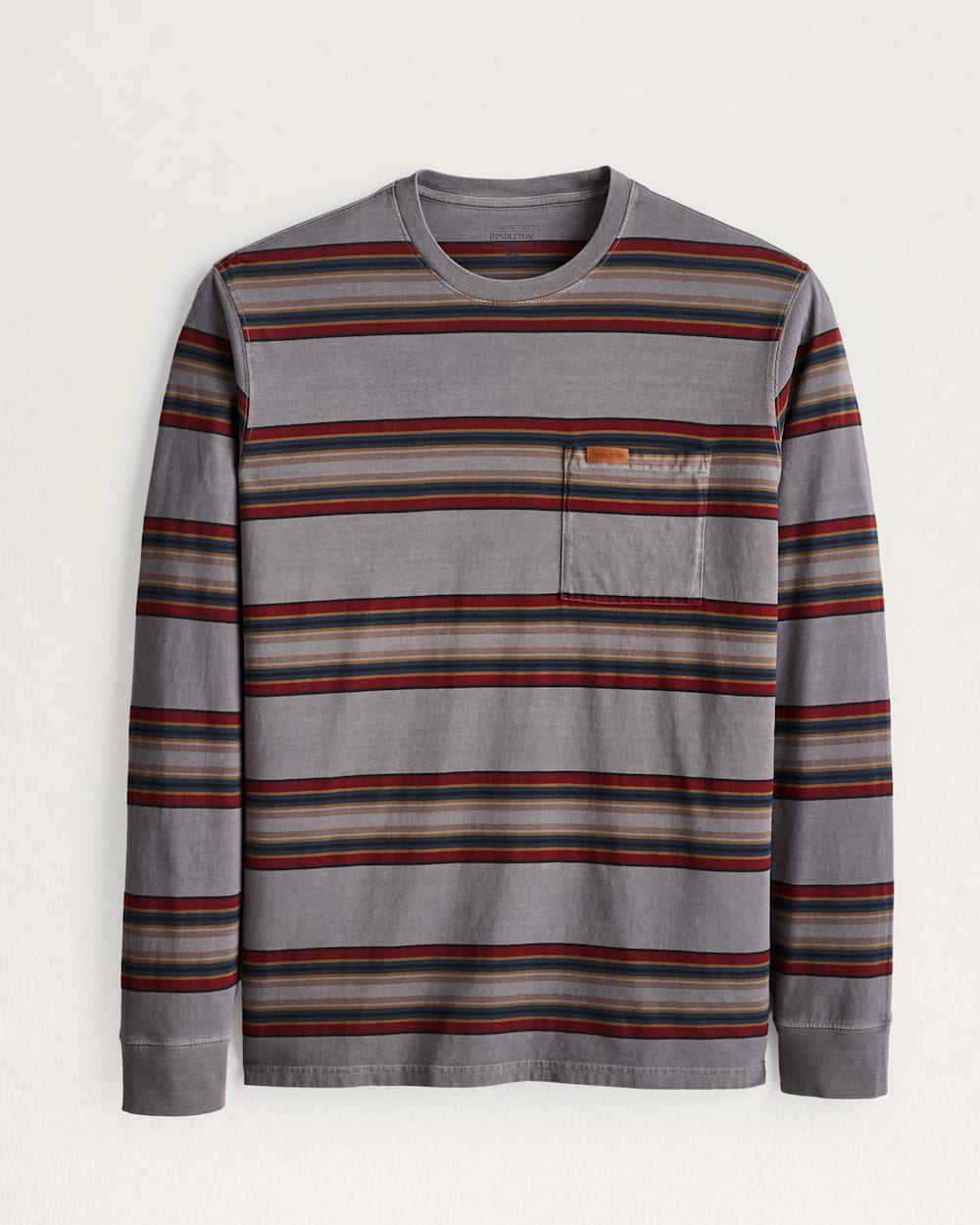 MEN'S LONG-SLEEVE STRIPED DESCHUTES POCKET TEE
