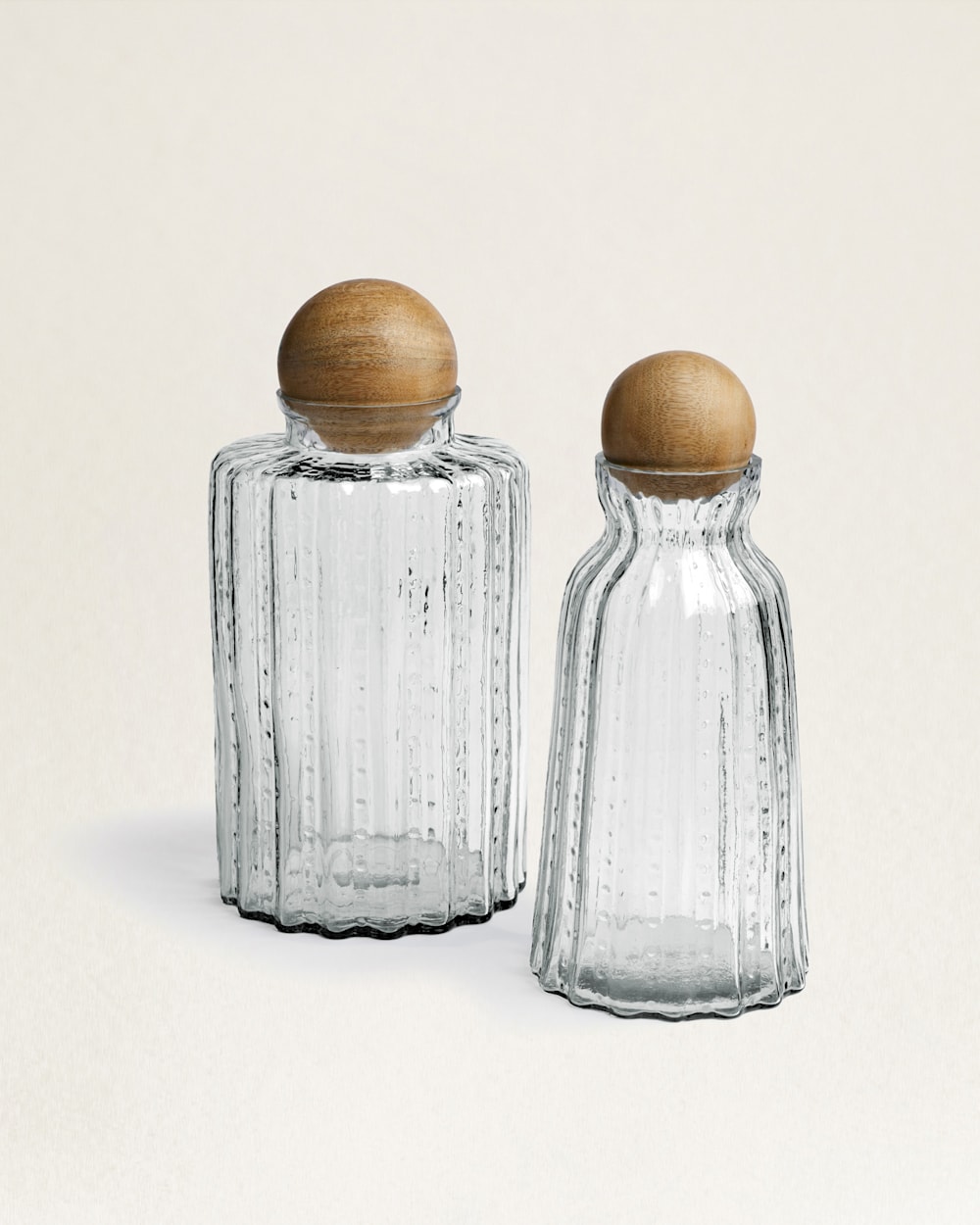 RUFFLE GLASS & MANGO WOOD CANISTER