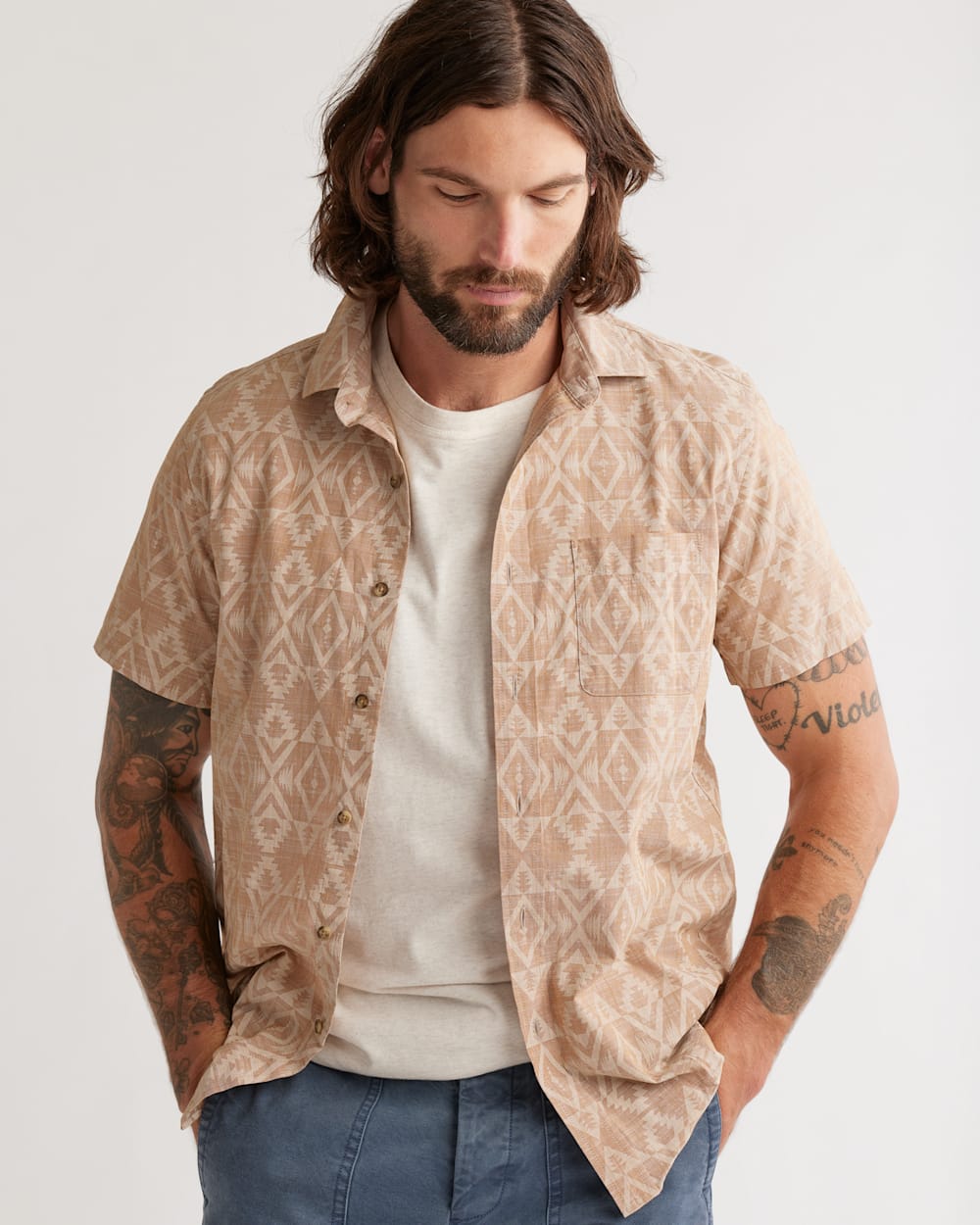 MEN'S SHORT-SLEEVE DEACON CHAMBRAY SHIRT