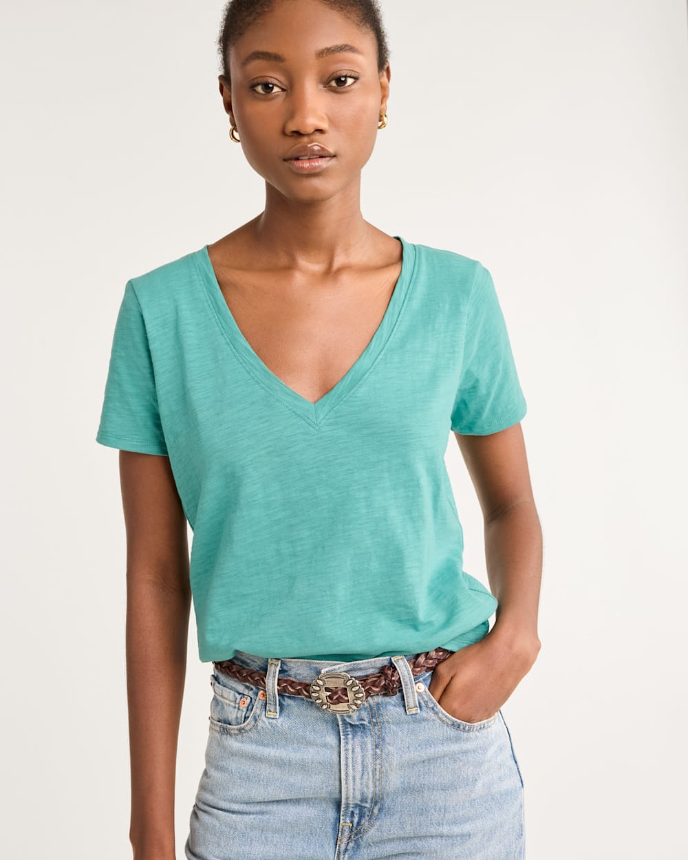 WOMEN'S SHORT-SLEEVE COTTON SLUB TEE