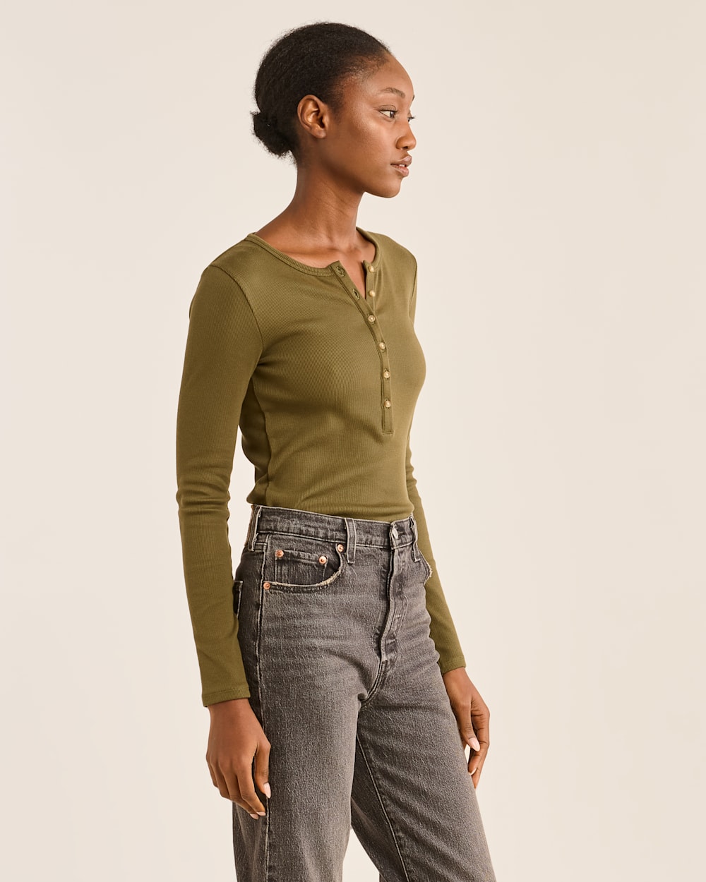 WOMEN'S LONG-SLEEVE PIMA COTTON HENLEY