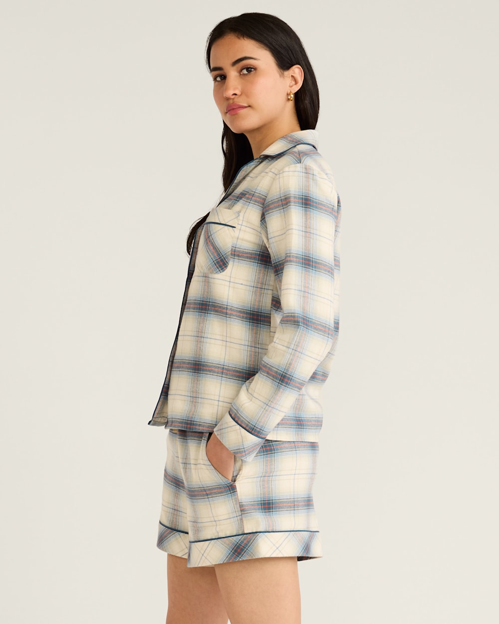 WOMEN'S PLAID FLANNEL PAJAMA SHORT SET