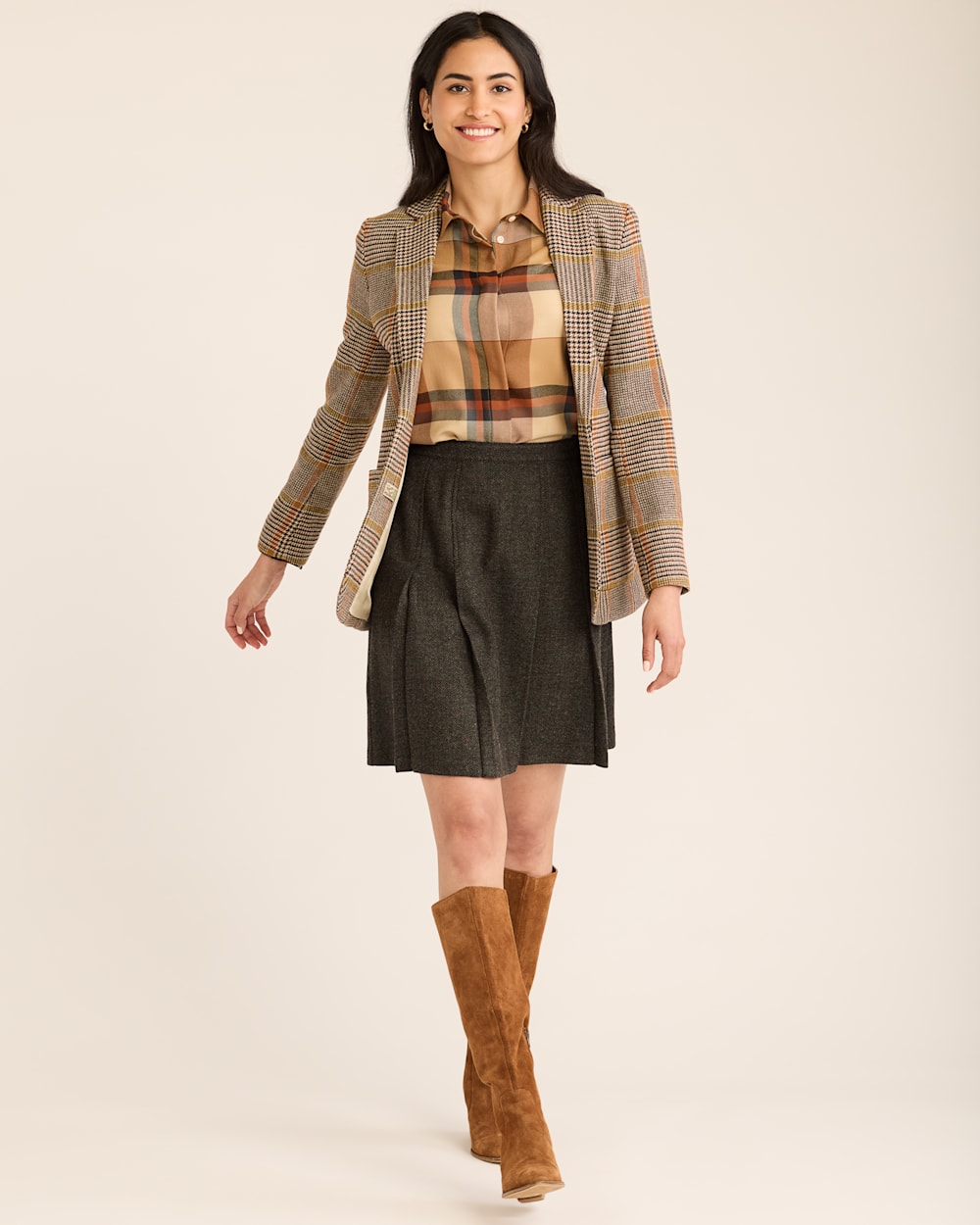 WOMEN'S BOX PLEAT WOOL SKIRT