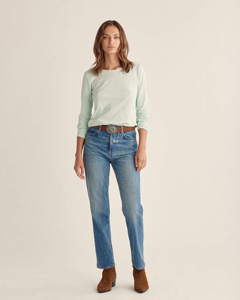 WOMEN'S LONG-SLEEVE COTTON SLUB TEE