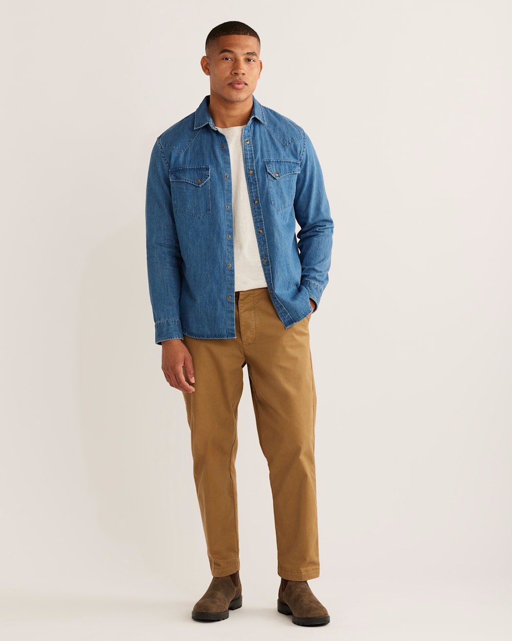MEN'S WYATT SNAP-FRONT DENIM SHIRT