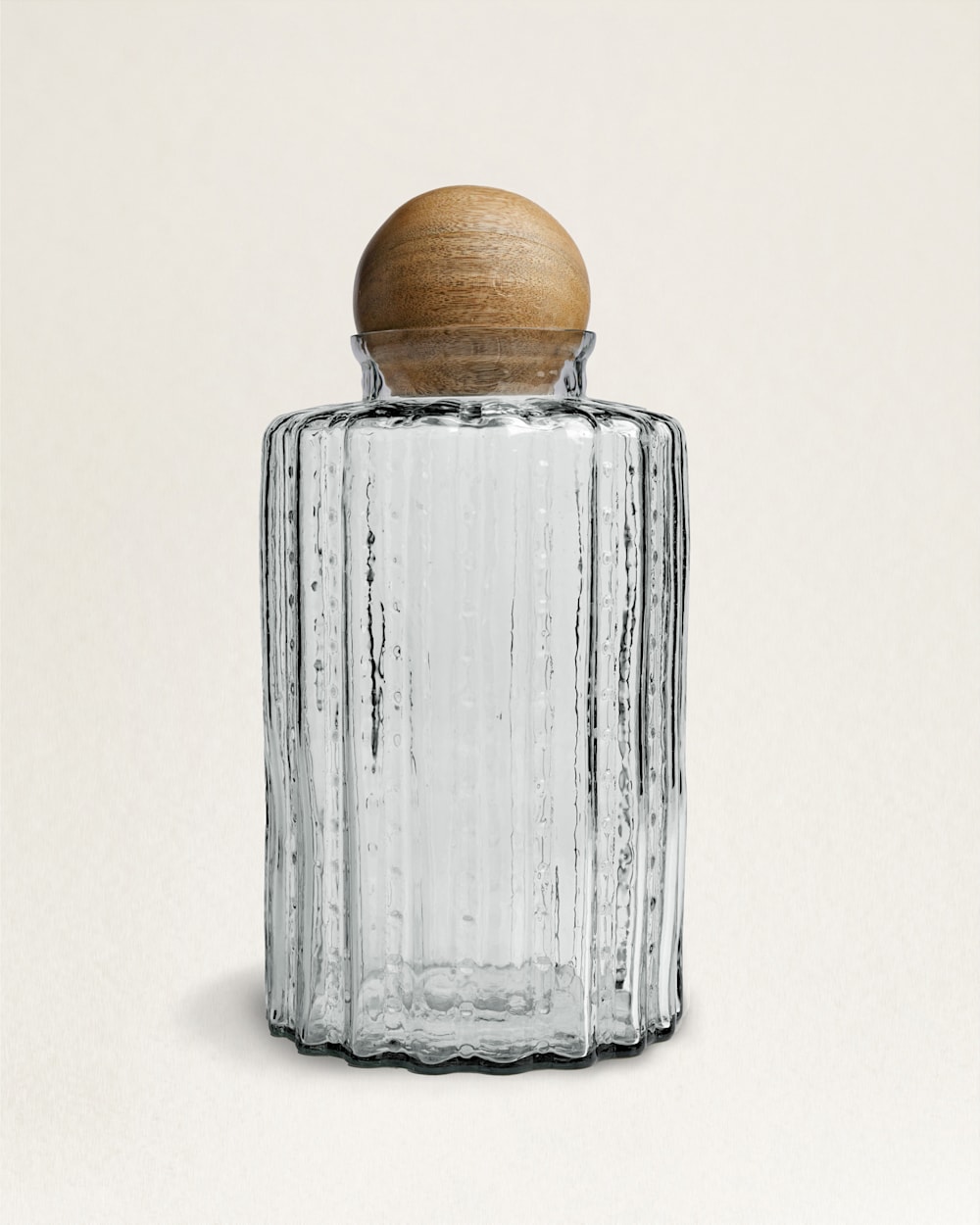RUFFLE GLASS & MANGO WOOD CANISTER