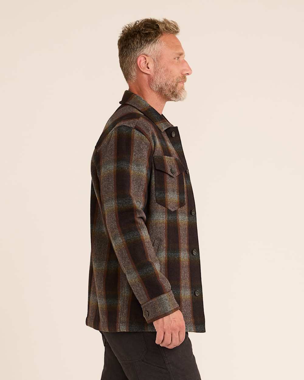 MEN�S PLAID WOOL LAWSON COAT