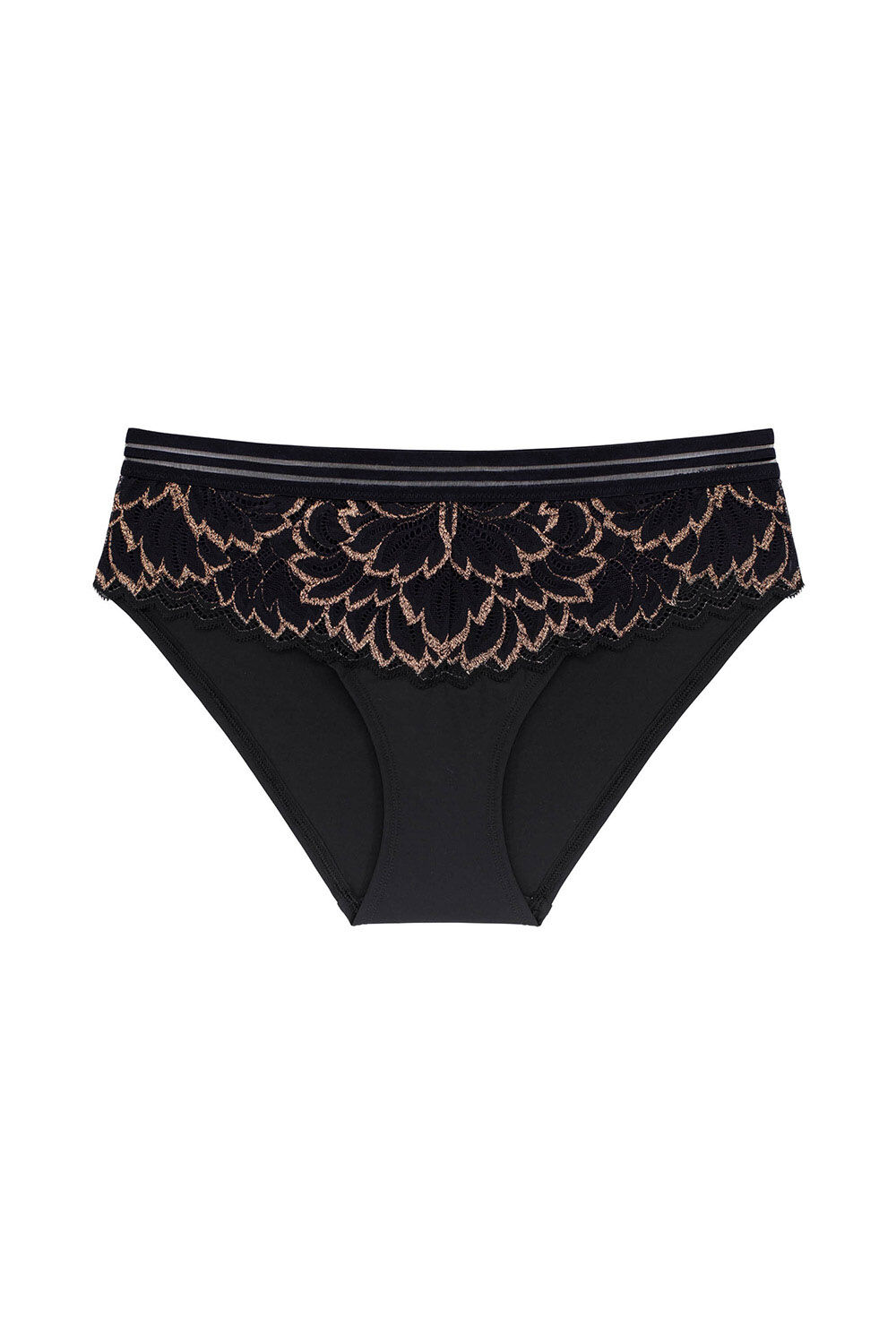DORINA - Black Lace and Metallic Briefs