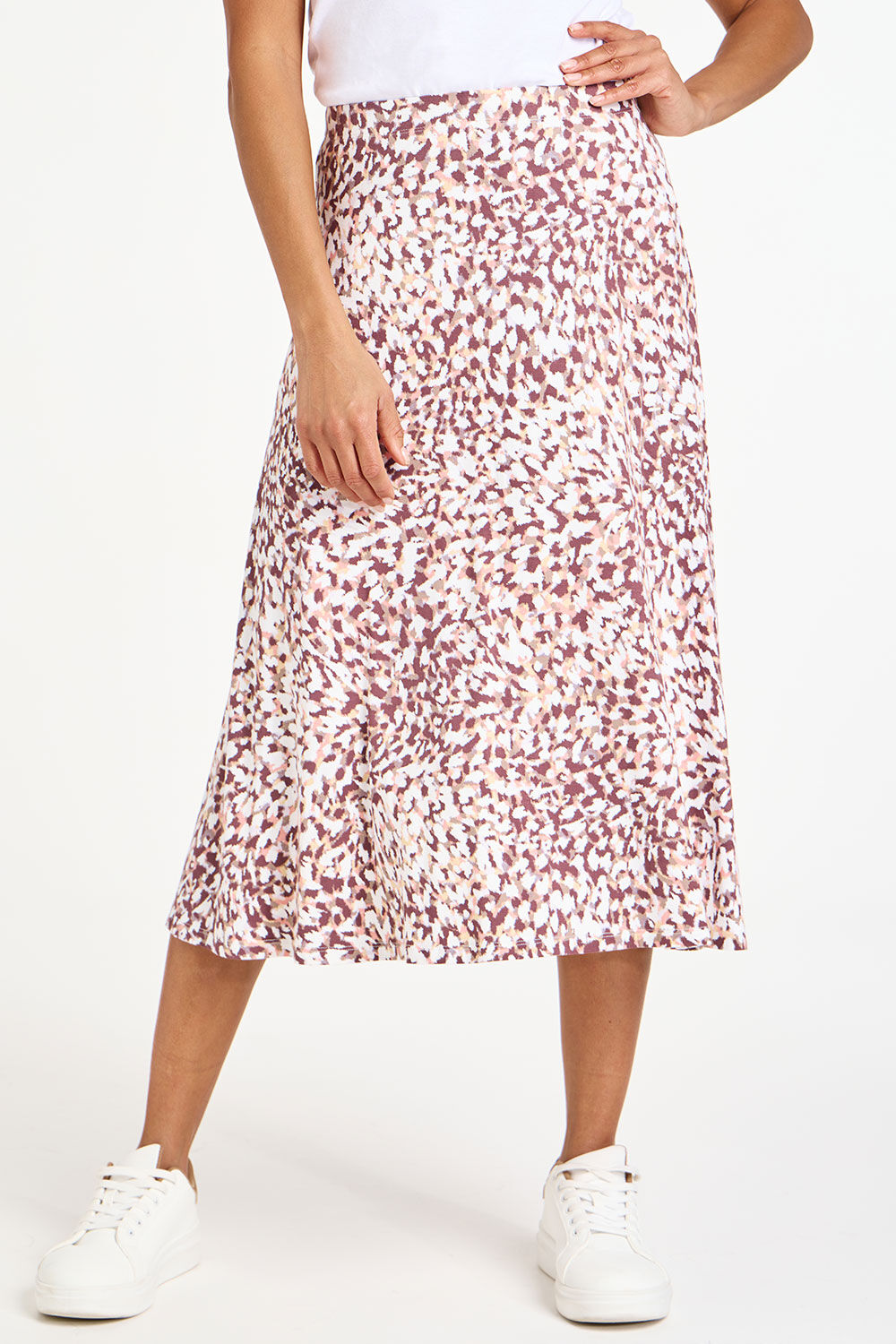 Animal Print Jersey Flippy Skirt