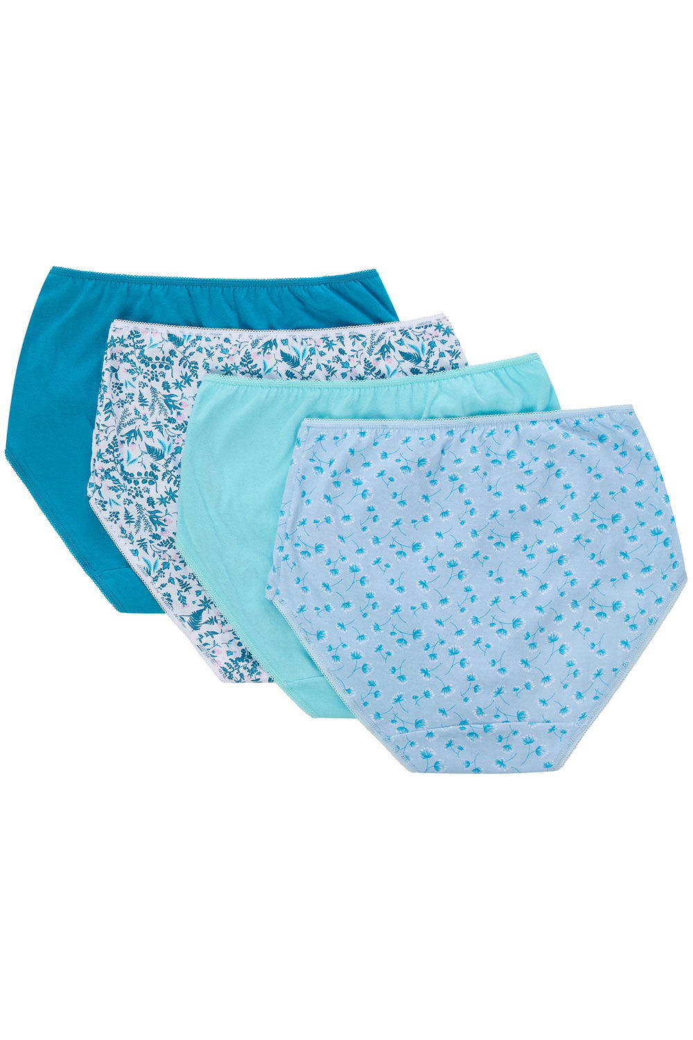 4 Pack Aqua Print Briefs