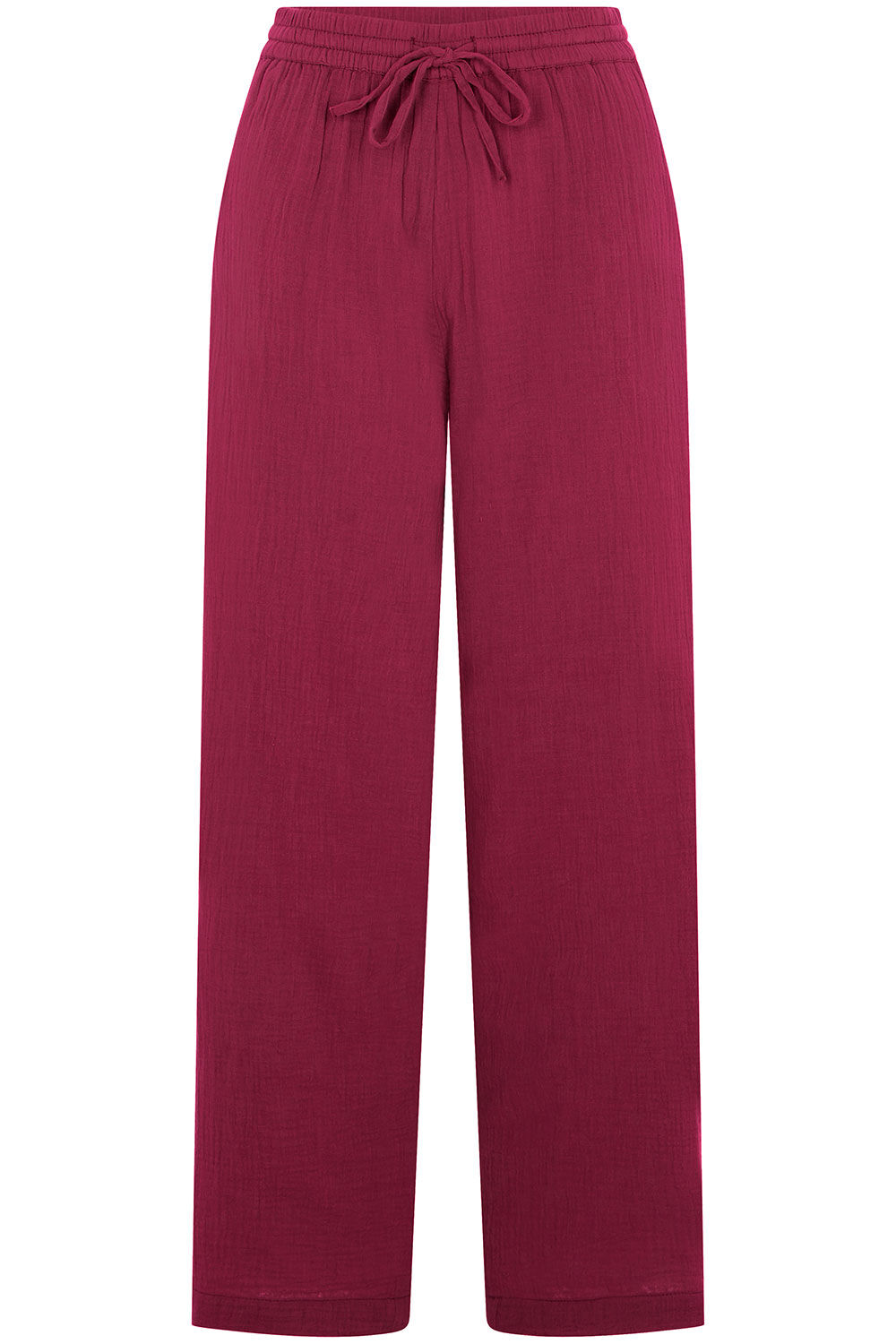 Cotton Tie Waist Trousers with Pockets