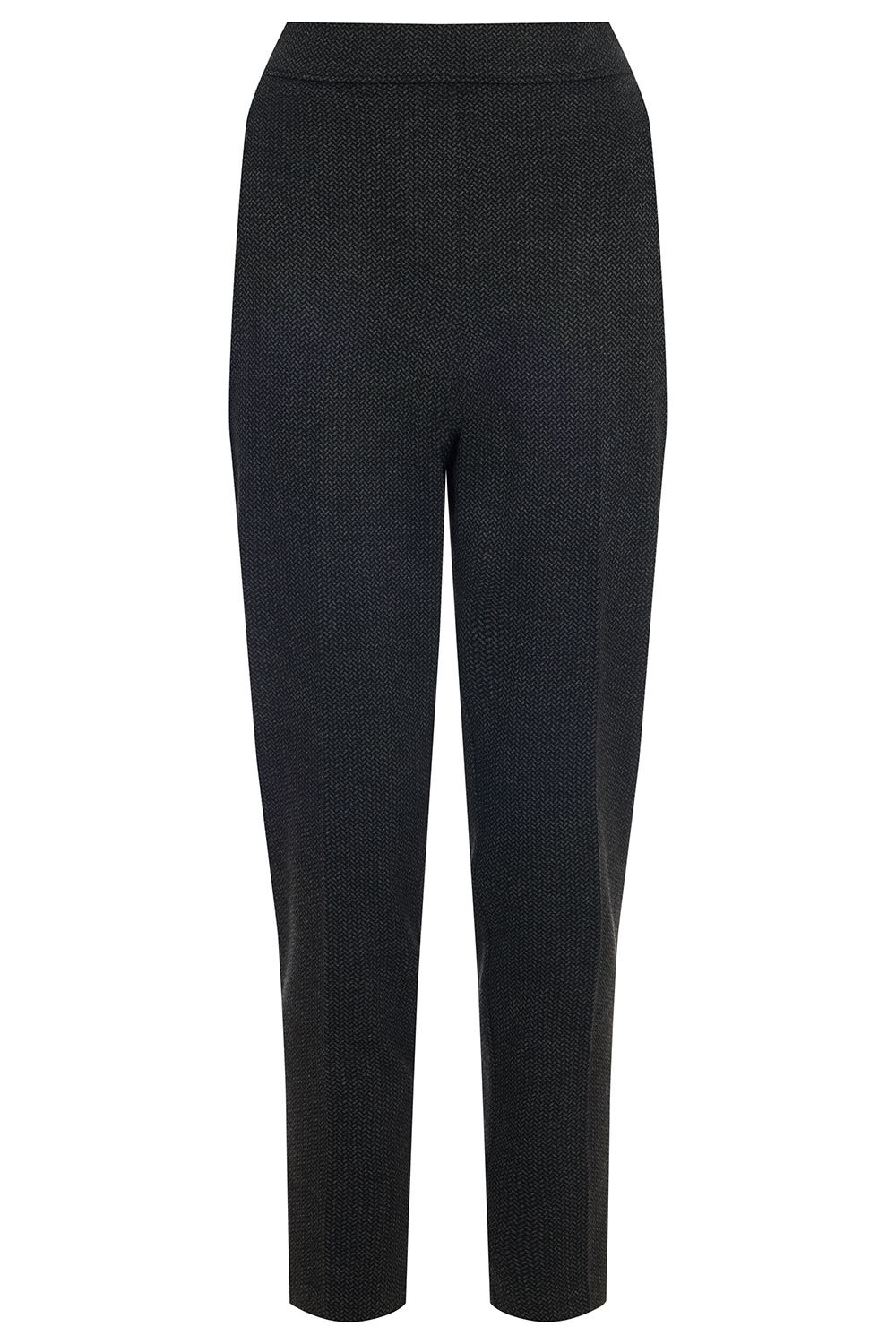 Chevron Jacquard Tapered Leg Elasticated Trousers
