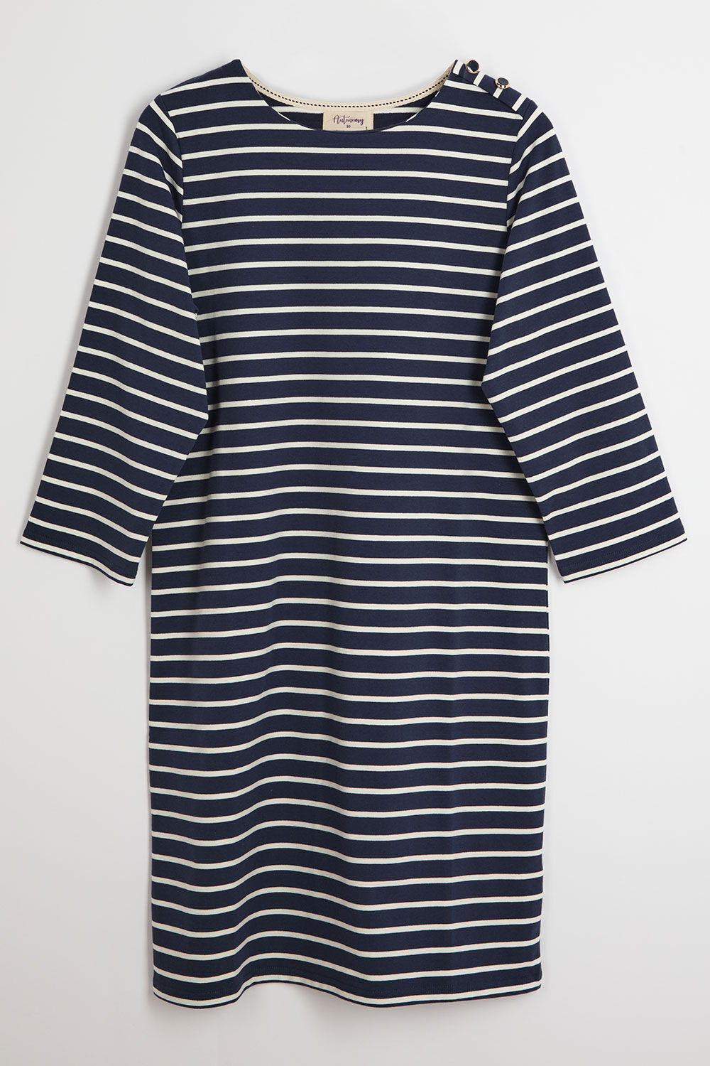Autonomy – Striped Dress with Button Detail