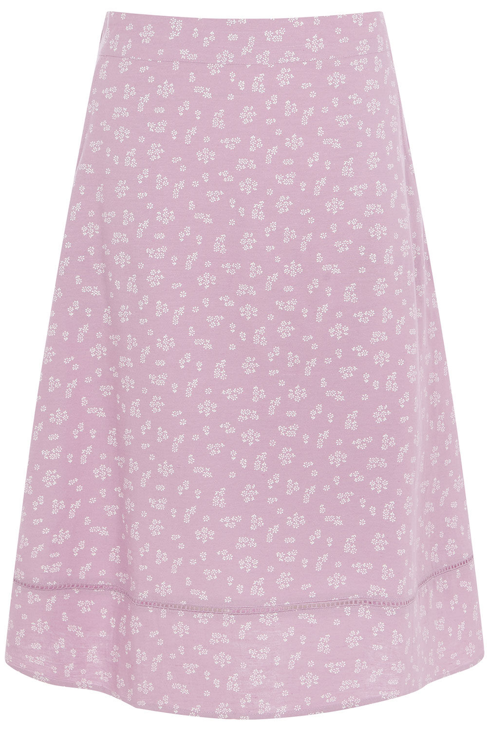 Ditsy Sprig A-Line Linen Skirt