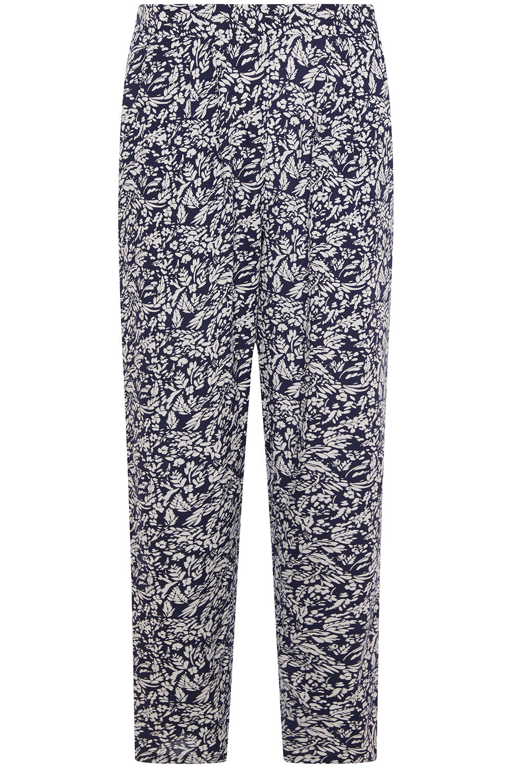 Ditsy Leaf Print Woven Harem Pants