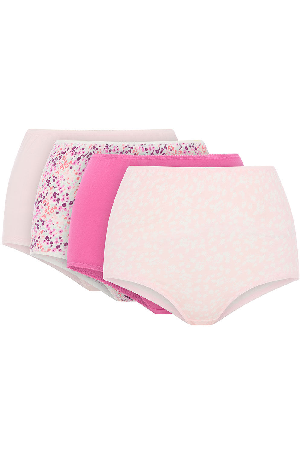 4 Pack Pastel Floral Print Full Briefs