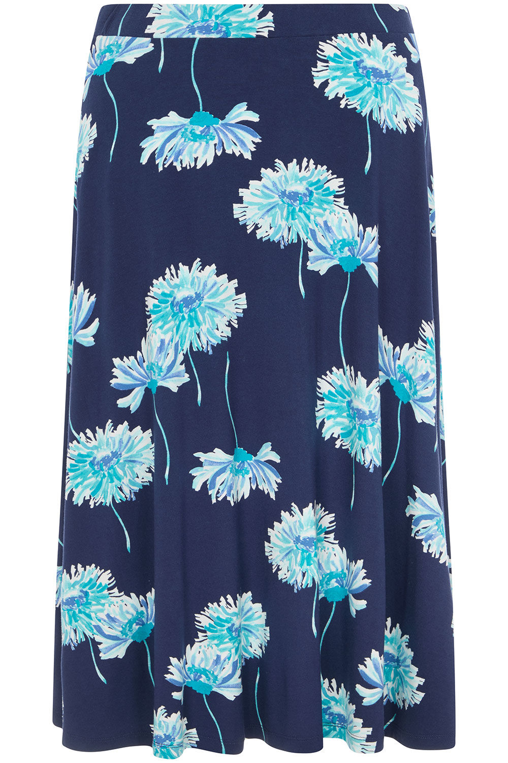 Dahlia Flower Print Jersey Flippy Skirt