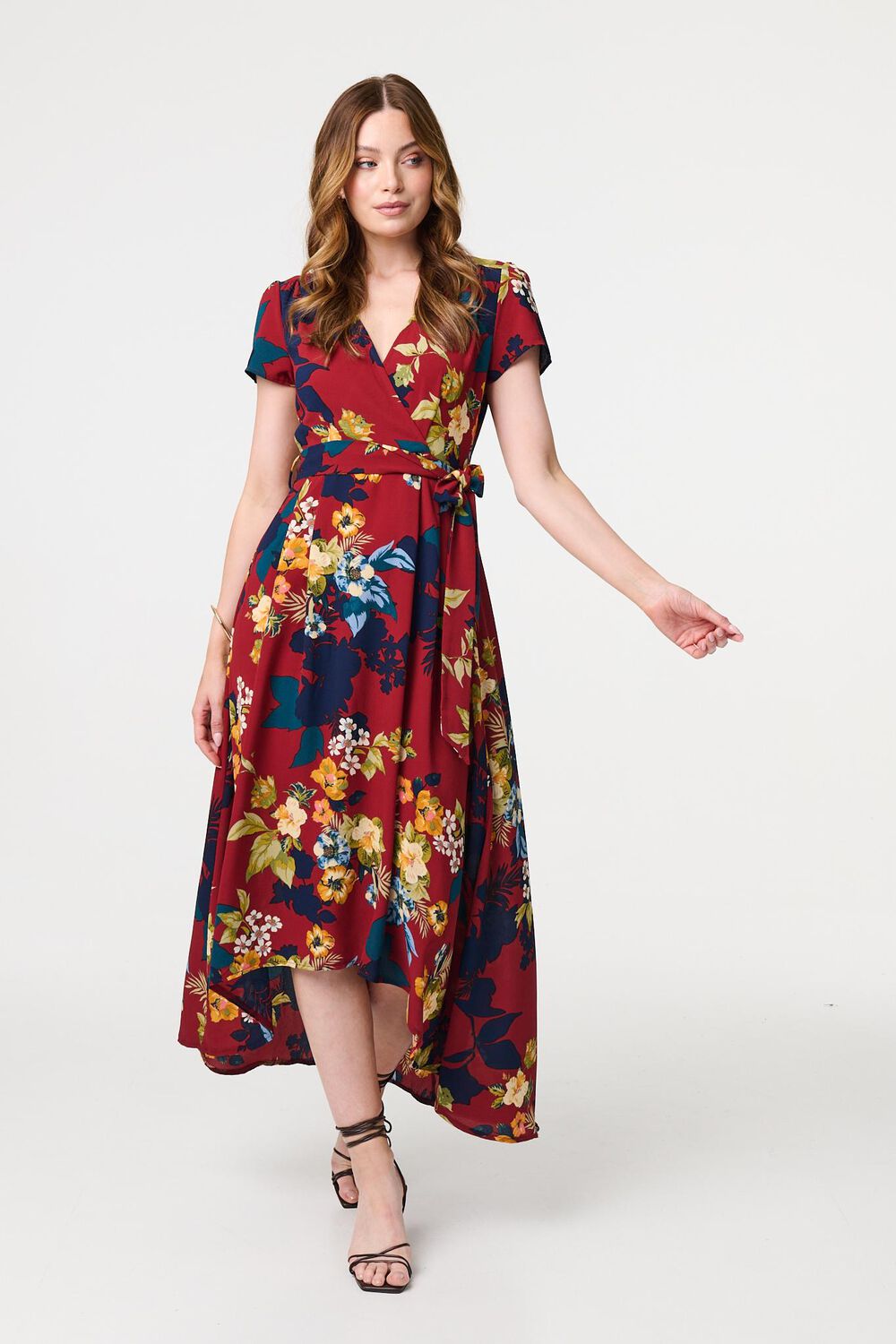 Izabel London - Floral High Low Wrap Maxi Dress