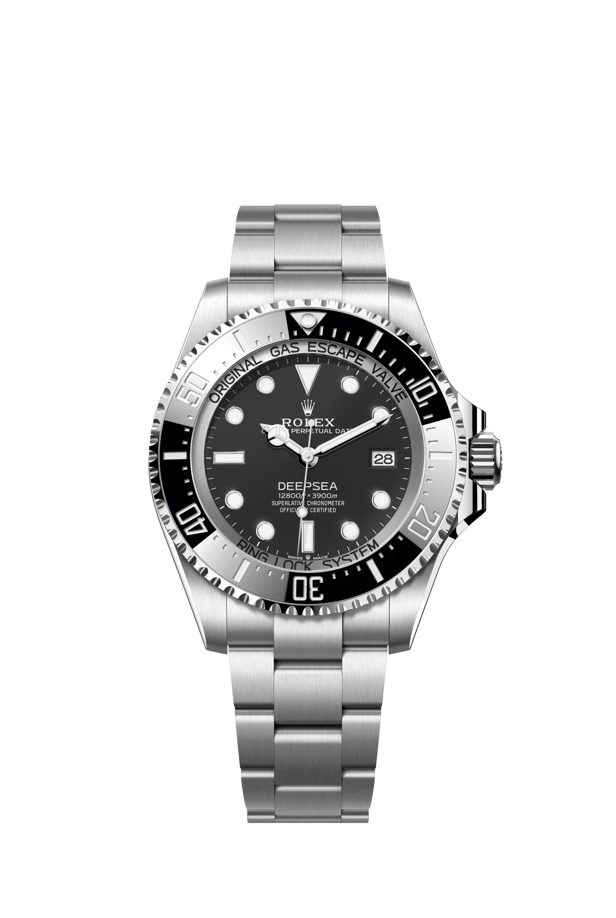 The Oyster Perpetual Rolex Deep Diver is made of Oyster steel with a black Cerachrom insert in ceramic and an Oyster bracelet. -m136660-0006 44mm