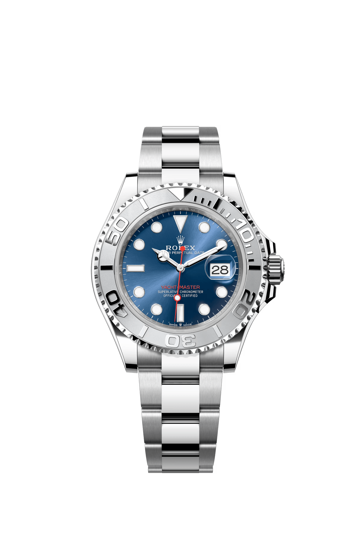 The Oyster Perpetual Yacht-Master 40 in platinum and Oystersteel with an Oyster bracelet. -m126622-0002