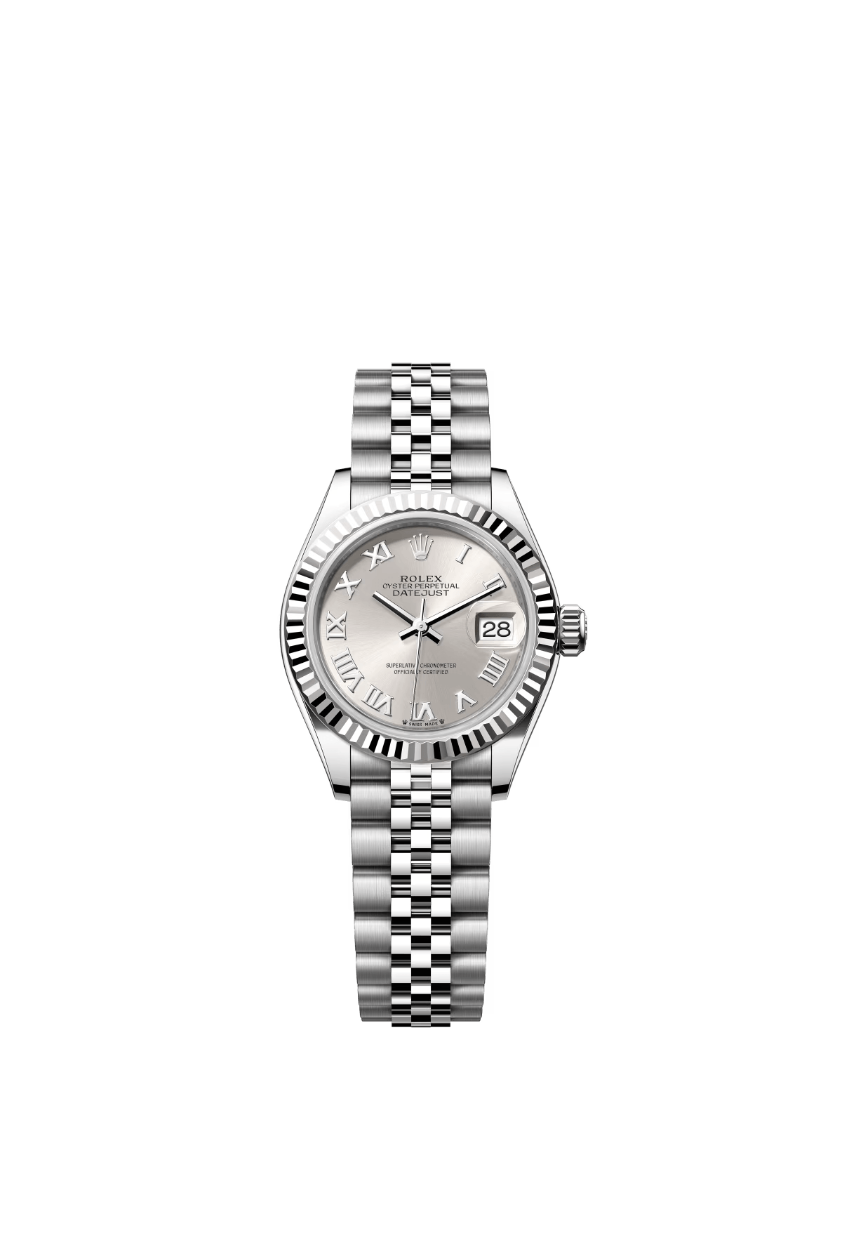 The Oyster Perpetual Lady-Datejust in white gold and Oystersteel with a silver dial and Jubilee bracelet. -m279174-0007 28mm