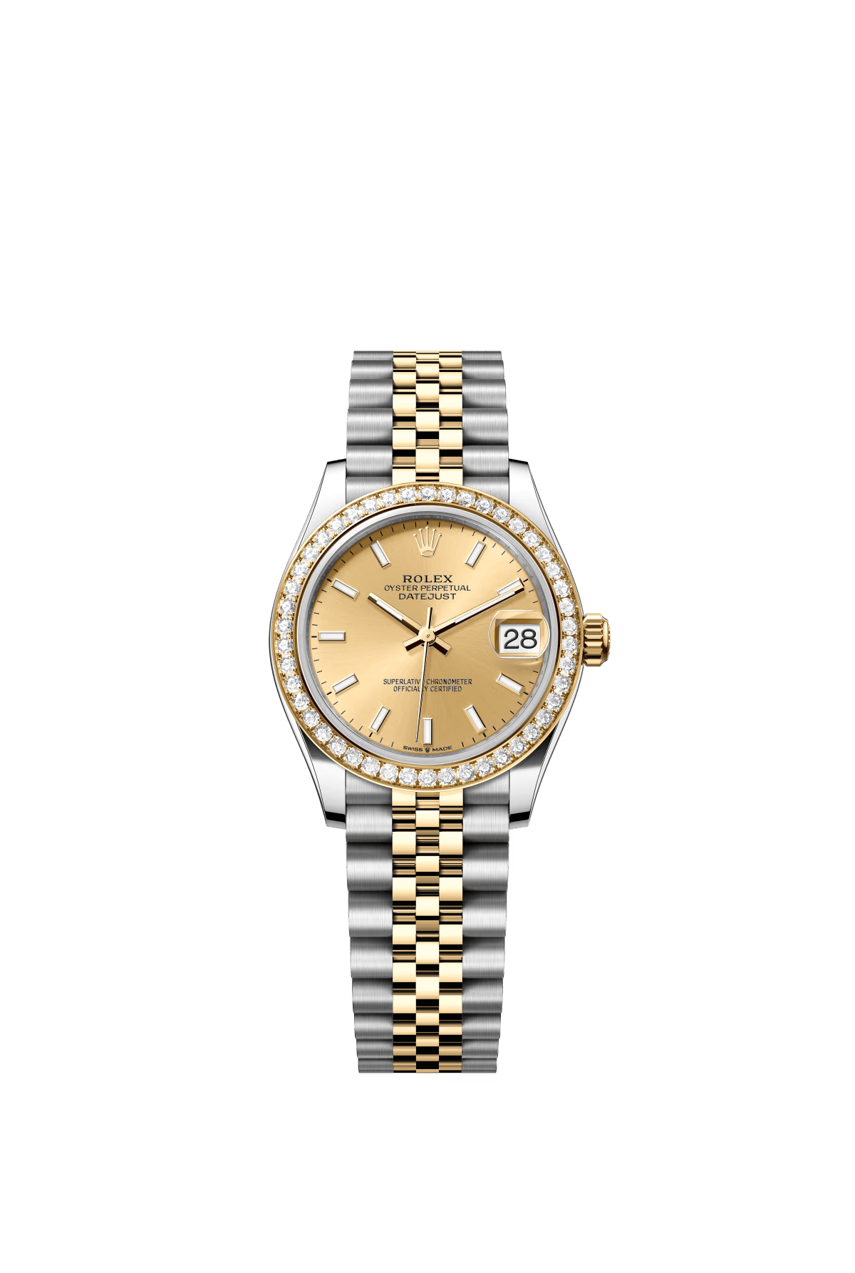 The Oyster Perpetual Datejust 31 in yellow gold and Oystersteel with a champagne-coloured dial and a Jubilee bracelet. -m278383rbr-0014
