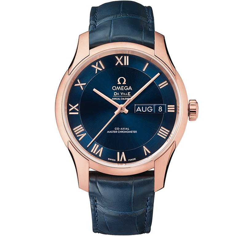 De Ville HourVision 41 mm in 18k Sedna™™ gold and leather strap - 433.53.41.22.03.001