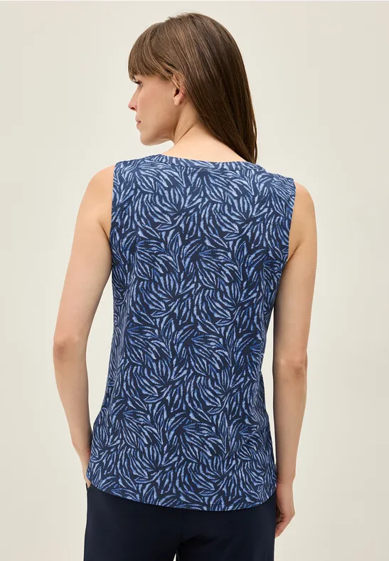 Gemustertes Split Neck Top
