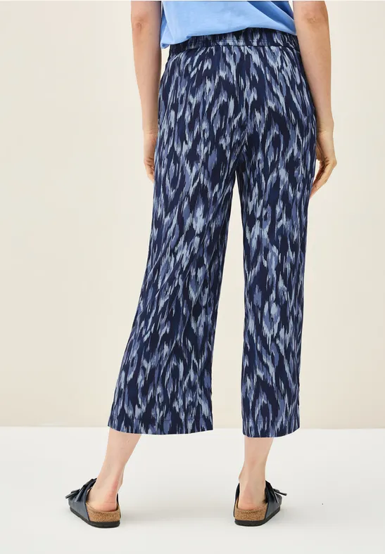 Gemusterte Wide Leg Hose