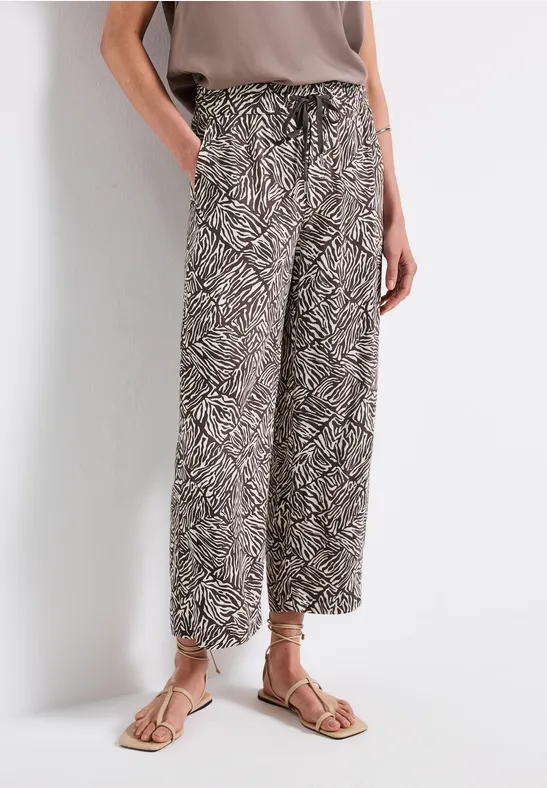 Gemusterte Wide Leg Hose