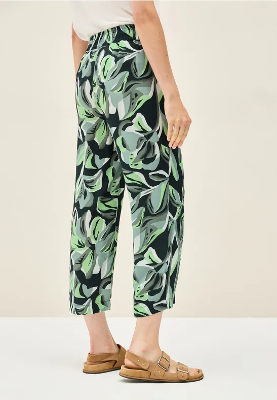 Gemusterte Wide Leg Hose