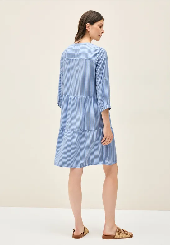 Gestreiftes Volant-Kleid