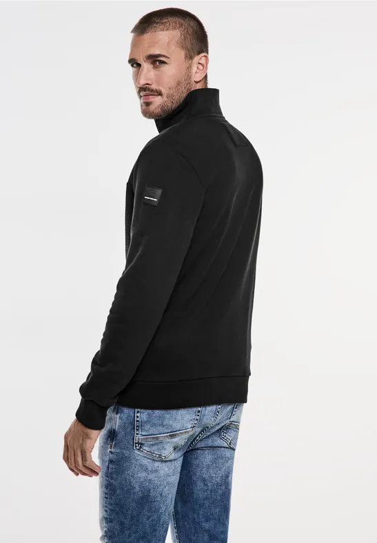 Sweatjacke mit Materialmix
