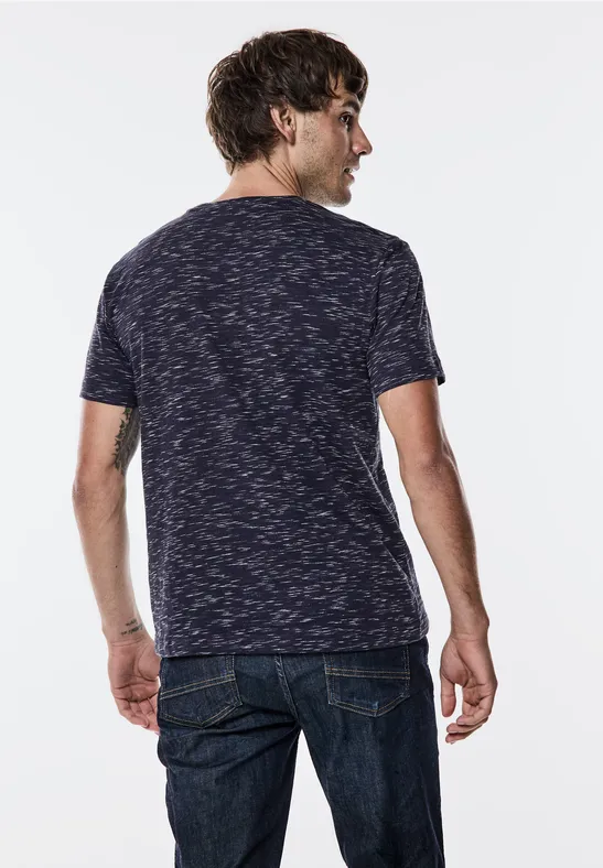 T-Shirt in Melange-Optik
