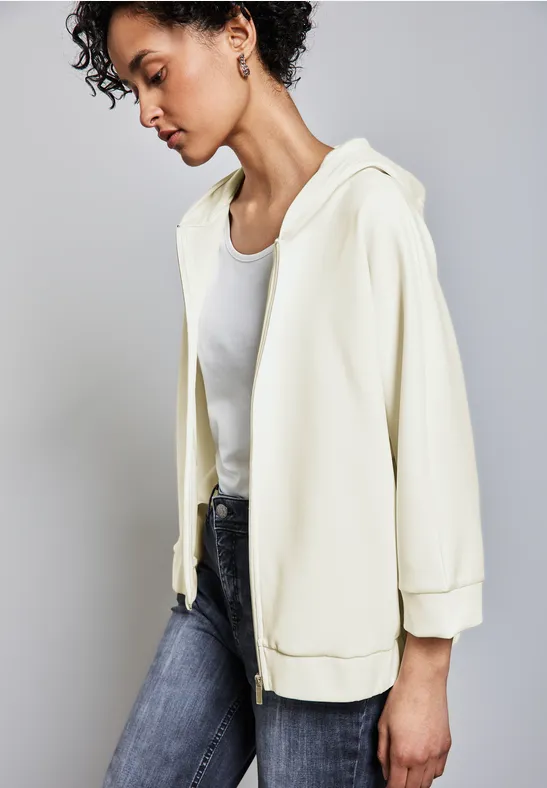 Silk-Look Hoodie Jacke